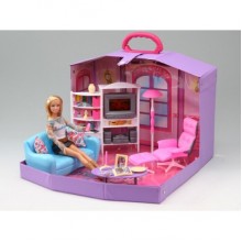Детский игровой набор для девочек Домик Барби гостинная в чемодане Best Toys (2014HB)